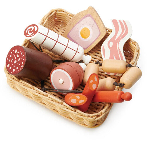 Tender leaf toys gevlochten mand met charcuterie - 7st