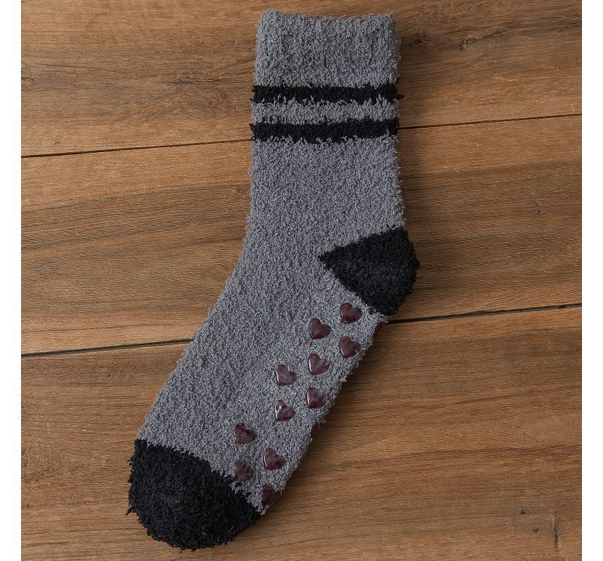 Mimiyu - Gestreepte fleece korte sokkenset