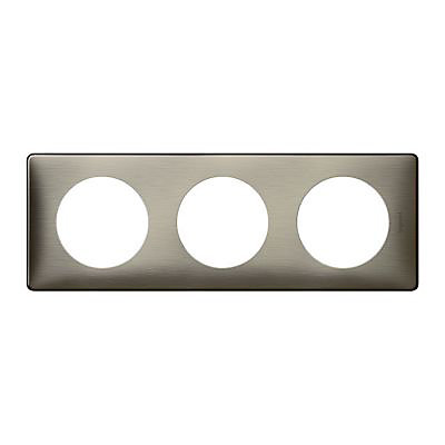 Plaque de finition triple Legrand Céliane Métal Tungstène