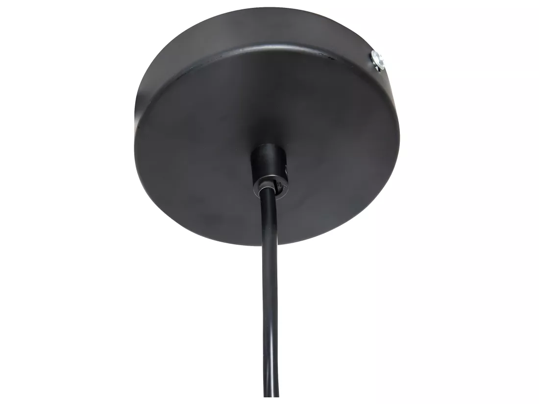 Luminaire Suspension en Métal Noir et Bois D 30 cm