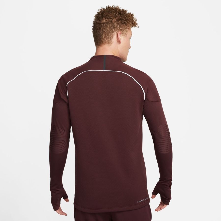 Nike Maillot d'Entraînement Therma-FIT ADV Drill Winter Warrior - Bordeaux/Argenté