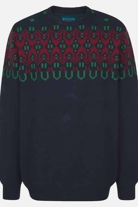 Boston Park Pullover, Bauchfit, Muster, Rundhals, bis 80/82