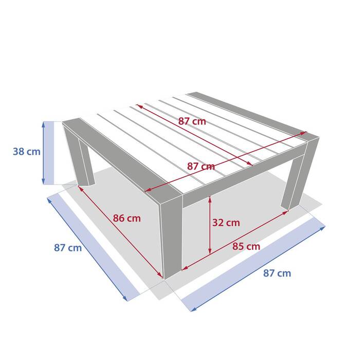 Table basse de jardin carrée ÉVASION Argile & Lin