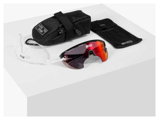 Lunettes SCICON Aerowing Lamon Noir Brillant / Rouge Miroir