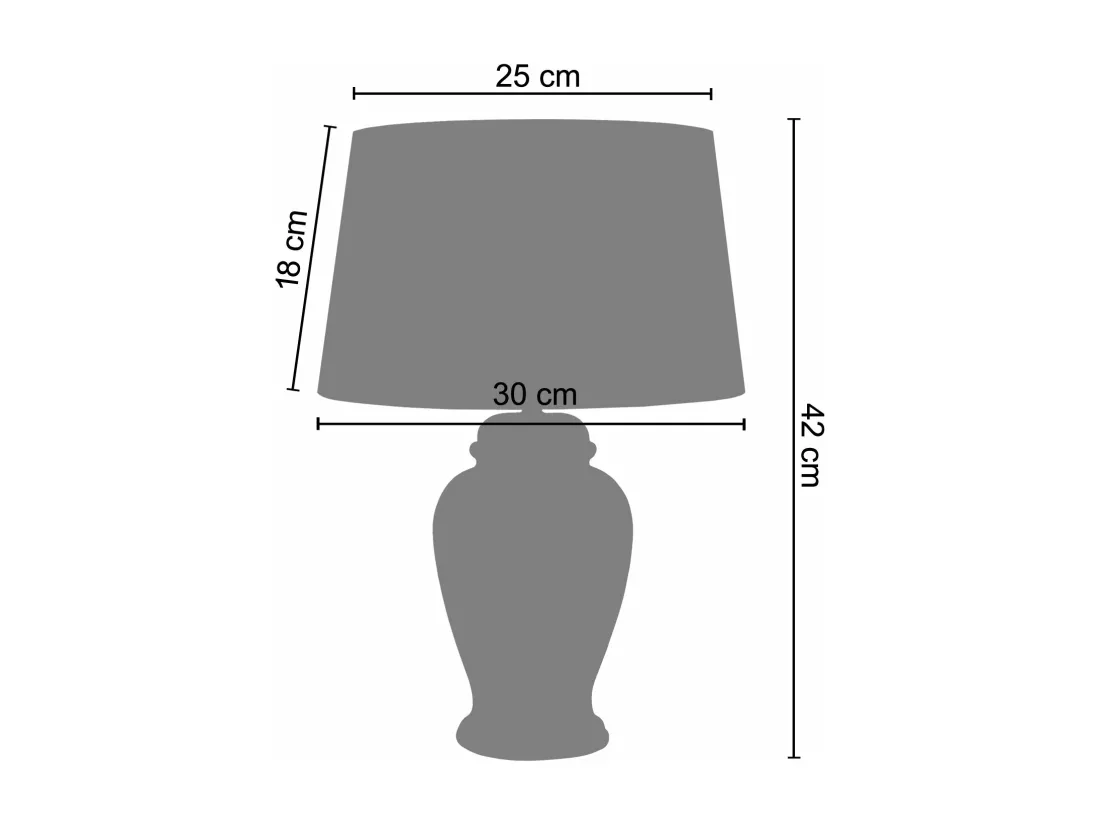 Lampe a poser vase verre,taupe 42 cm.