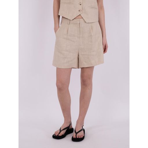 Neo Noir Sega Heavy Linen Shorts, Sand, 34