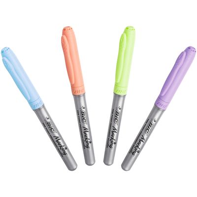 BIC MARKING COLOR - Pack de 5 marqueurs permanents - pointe moyenne - couleurs assorties