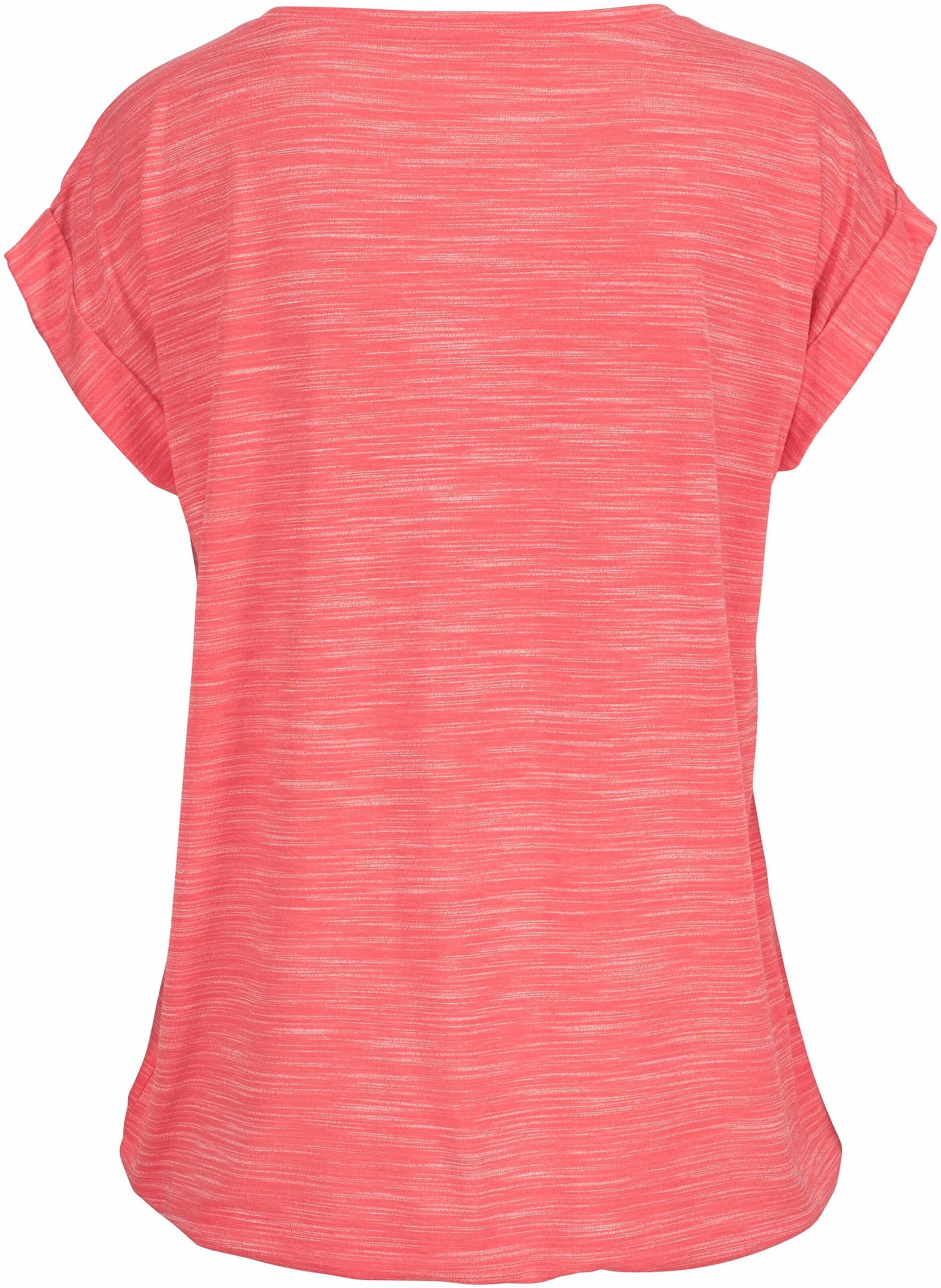 Beachtime Kurzarmshirt in apricot-meliert, grau-meliert