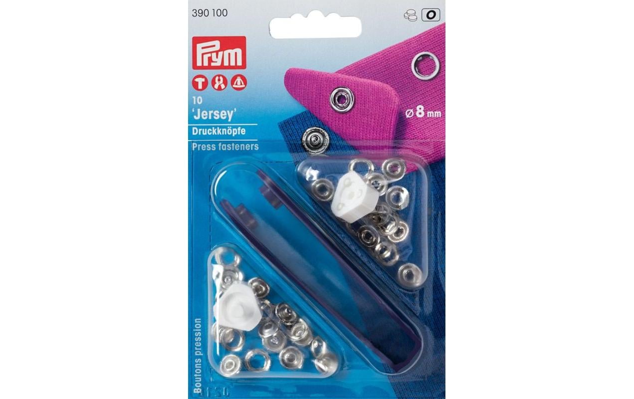 Druckknöpfe Jersey Silber, 8 mm, 10 StückNähfreie Druckknöpfe zum Nachfüllen