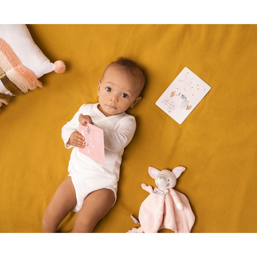 Cartes photo de naissance bébé fille x28 - Rose