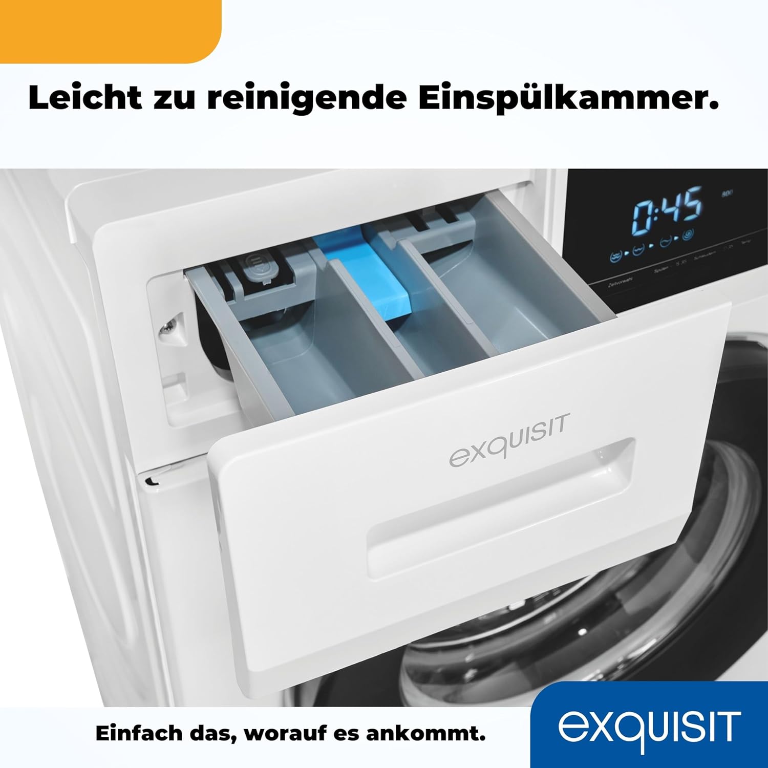 Exquisit Waschmaschine WA9214-340A weiss | 9 kg Fassungsvermögen | Energieeffizienzklasse A | 16 Waschprogramme | Kindersicherung | Startzeitvorwahl