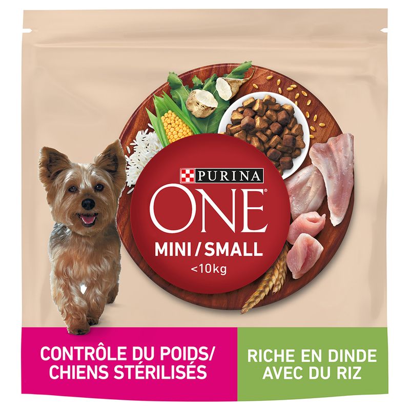 PURINA ONE Mini Contrôle du poids / Chiens stérilisés dinde, riz