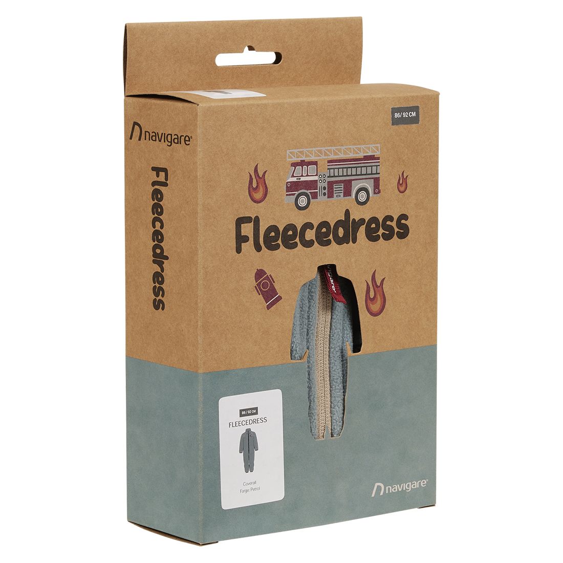 Fleecedress med broderi