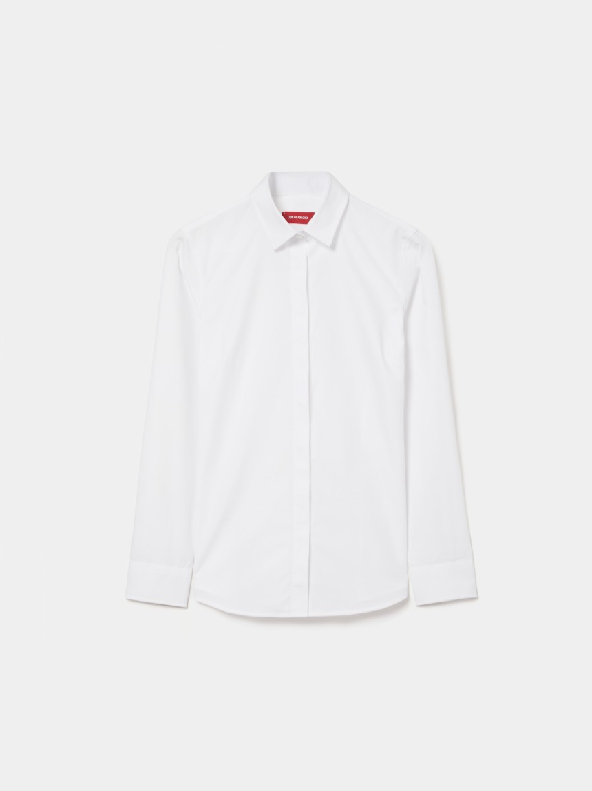 Camisa clássica com carcela oculta