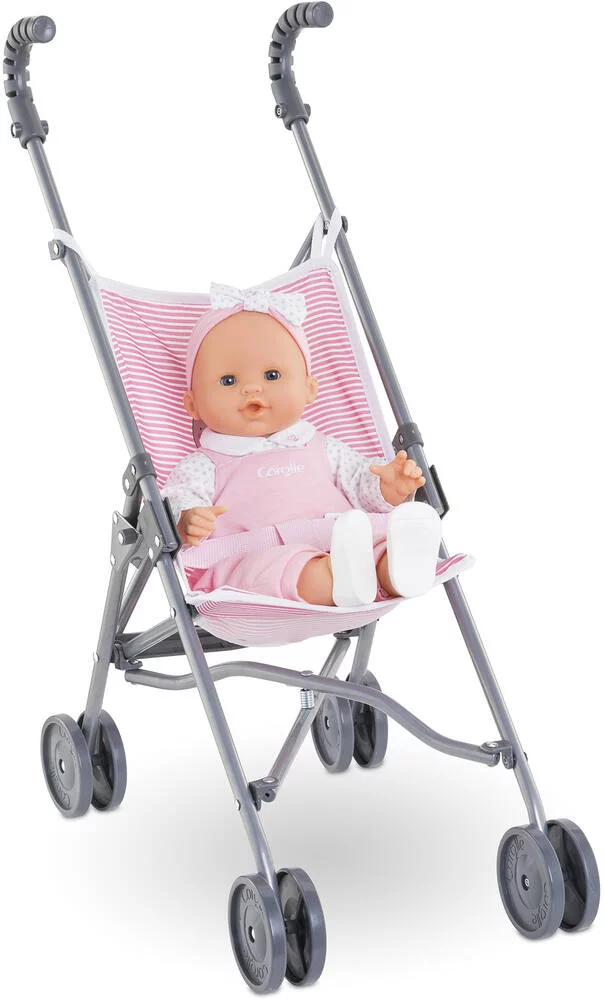 BB36\/42\/52 - POUSSETTE CANNE ROSE - COROLLE ACCESSOIRES