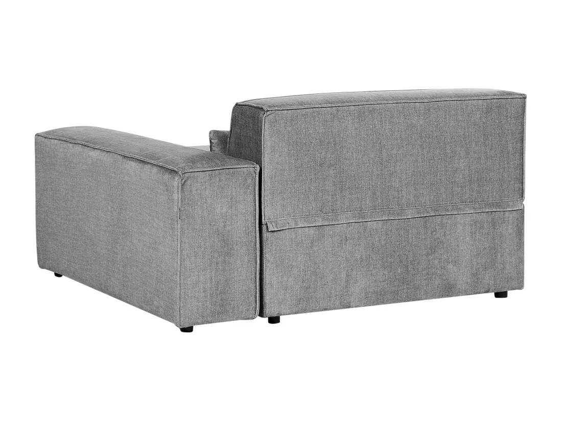 Chaise longue côté droite en tissu gris HELLNAR