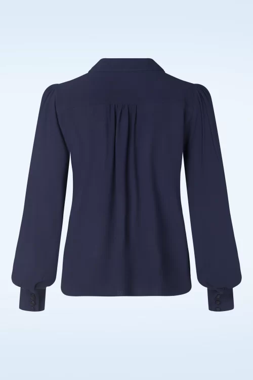 King Louie Maisie Dakota embroidery blouse in avondblauw