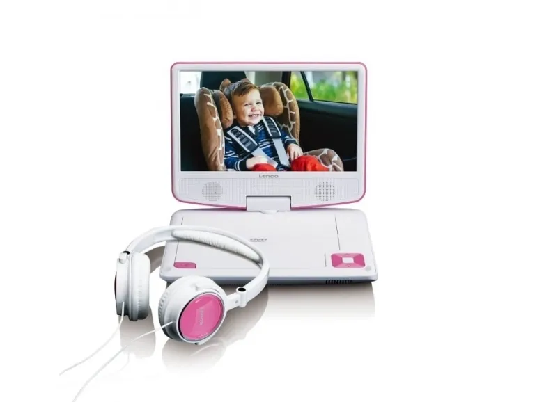 Lenco DVP-910, Bærbar DVD afspiller, Konvertibel, Sort, Lyserød, CD, DVD, 22,9 cm (9