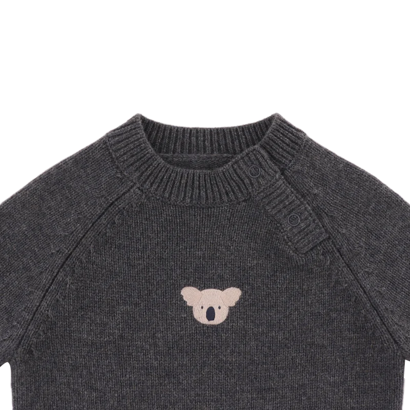 Sibbe Merino Wool Sweater | Koala | Cloudy Grey Melange