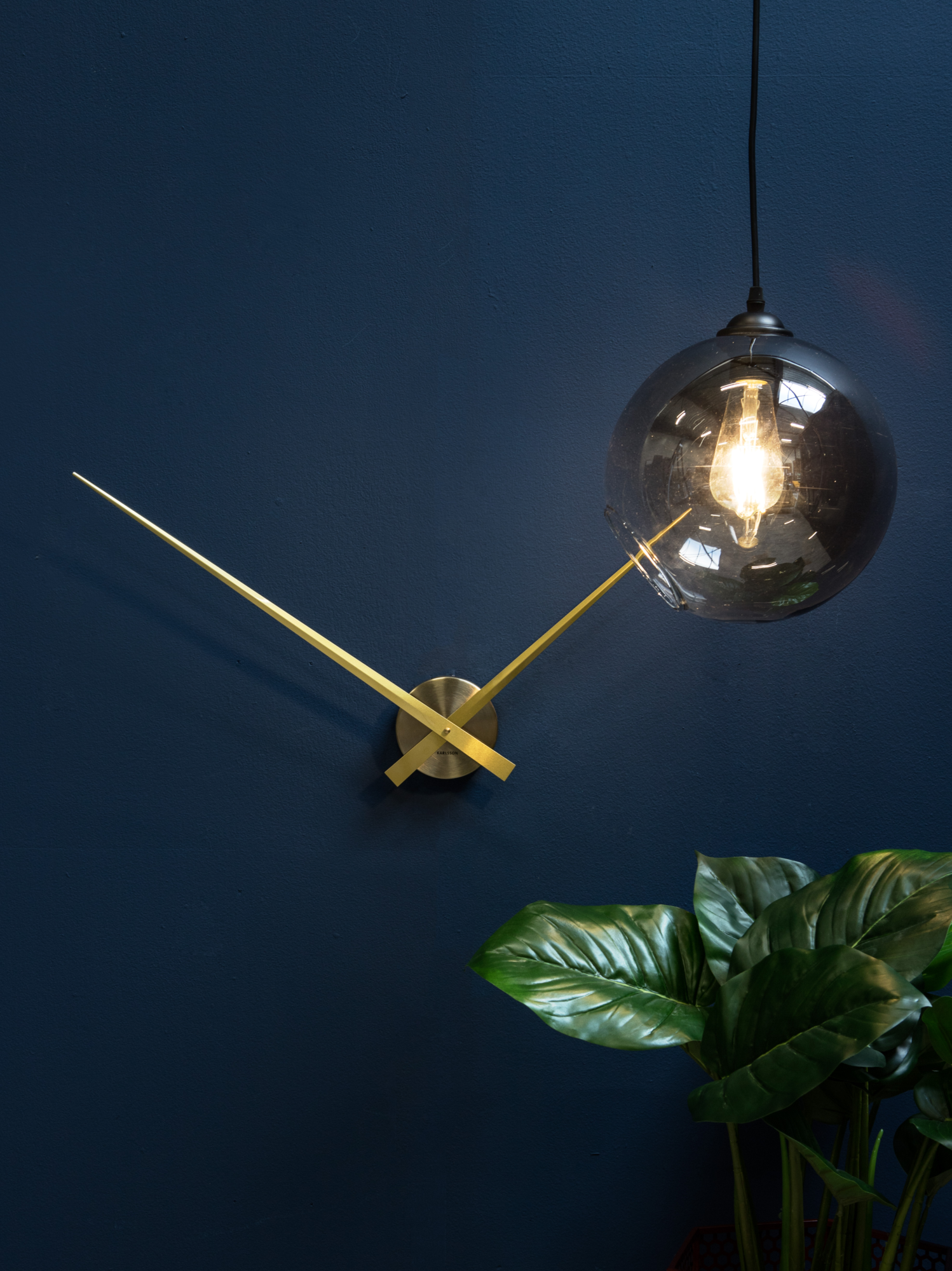 Wall clock Little Big Time metallic jungle green