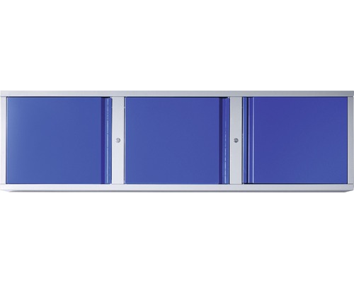 Industriële wandkast 1770 x 438 x 299 mm, 1 dubbele deur, 1 legplank, 1 deur, 1 open vak, grijs/blauw