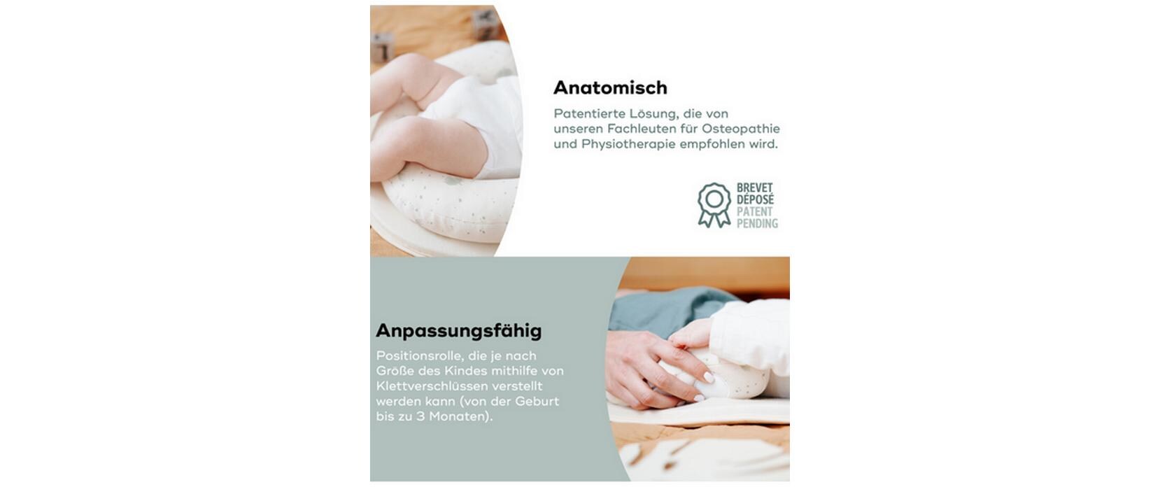 Liegehilfe Cosydream Fresh Mineral BeigeBabystütze ab der Geburt