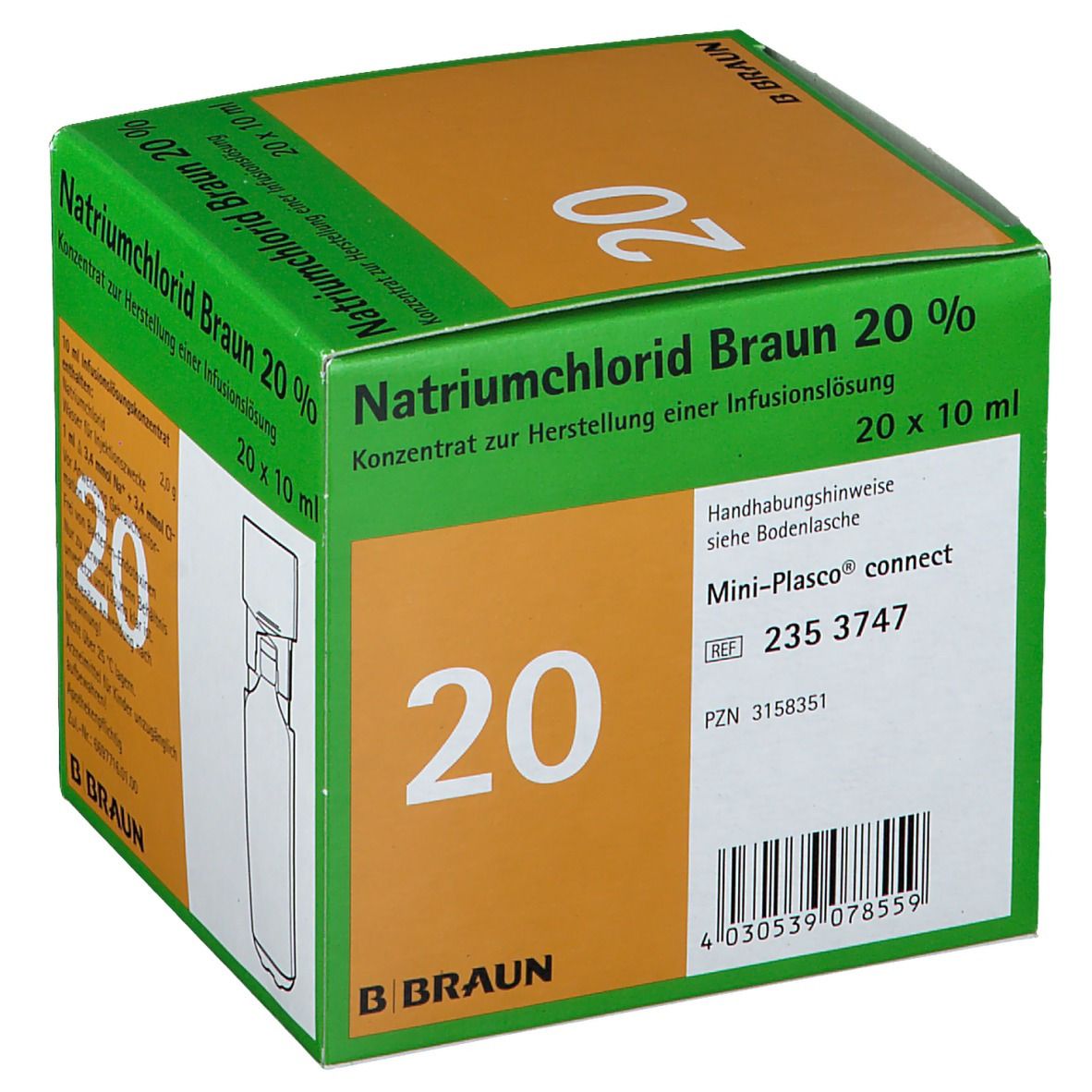 Natriumchlorid Braun 20 %, Mini-Plasco® connect