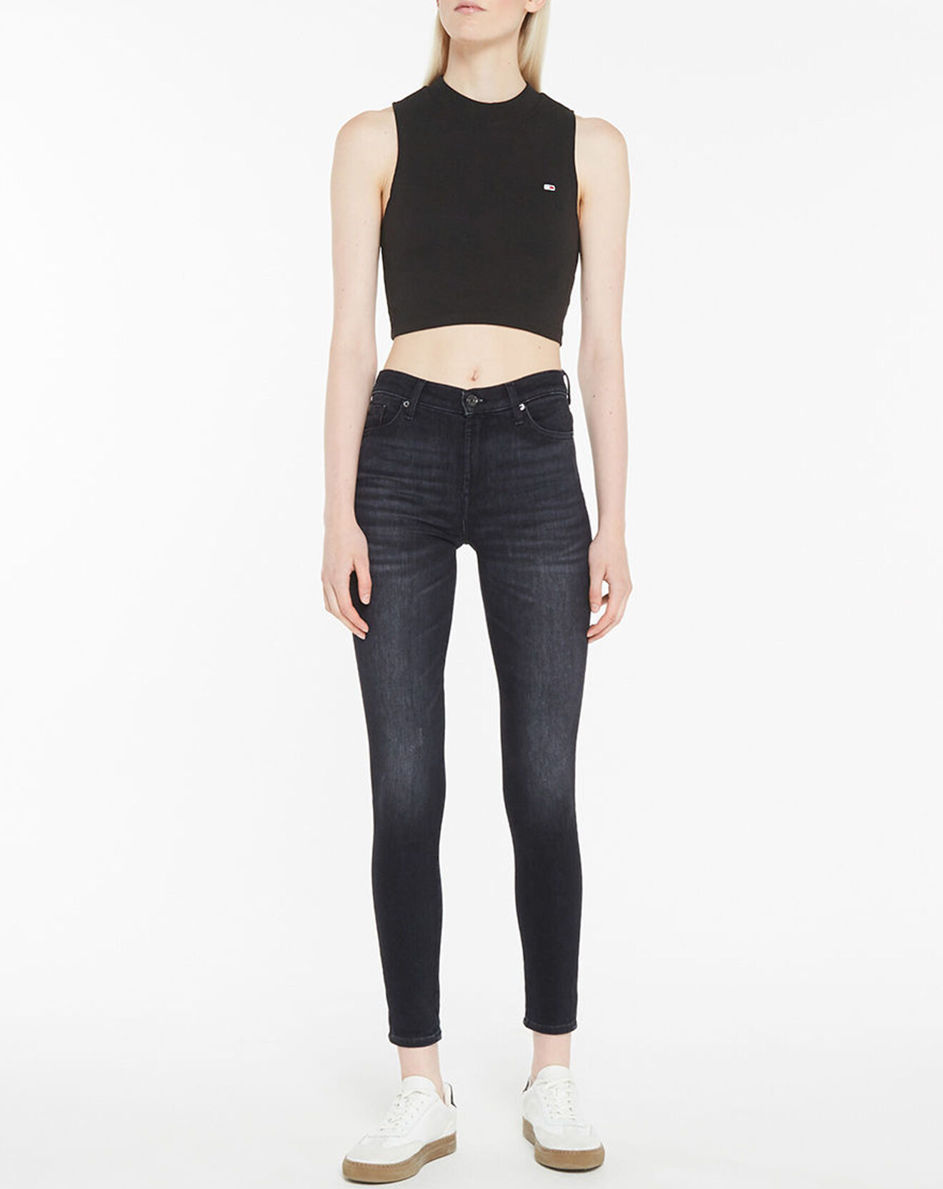 Tommy Jeans Top court Rib Tank noir