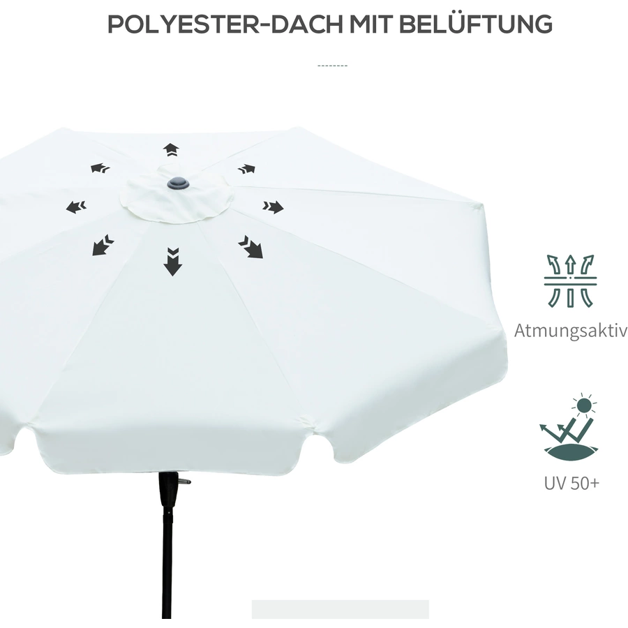 Outsunny Sonnenschirm mit Entlüftung beige