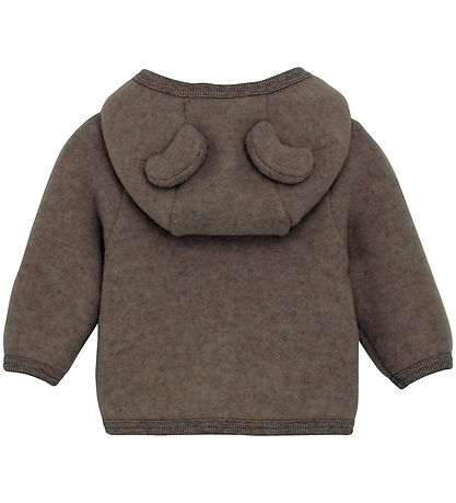 Huttelihut Cardigan - Uldfleece - Brown Melange m. ?rer