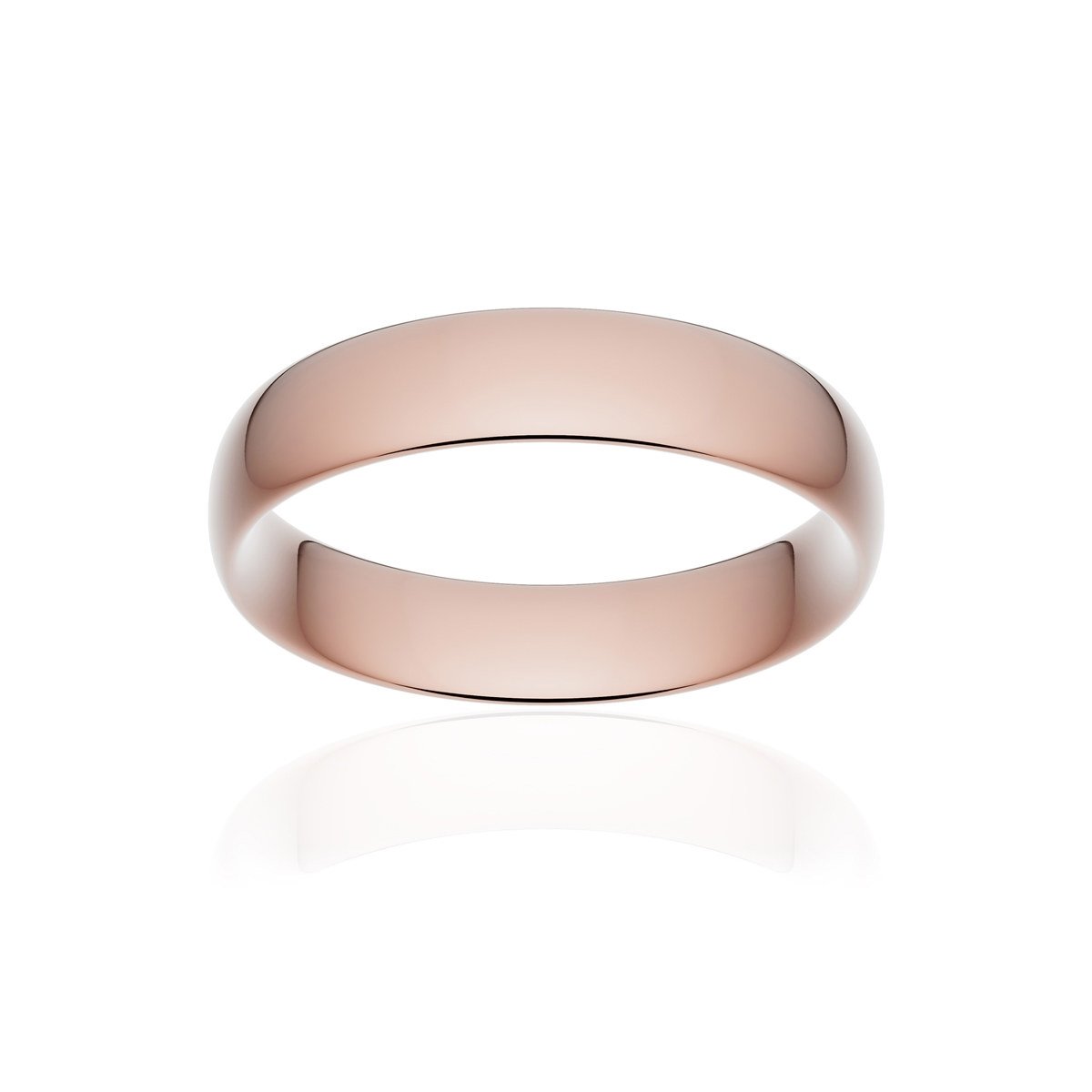 Alliance or 375 rose poli demi-jonc confort 5mm