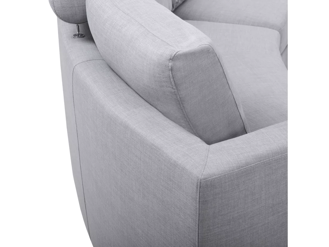 Canapé circulaire modulable en tissu gris clair 8 places ROTUNDE