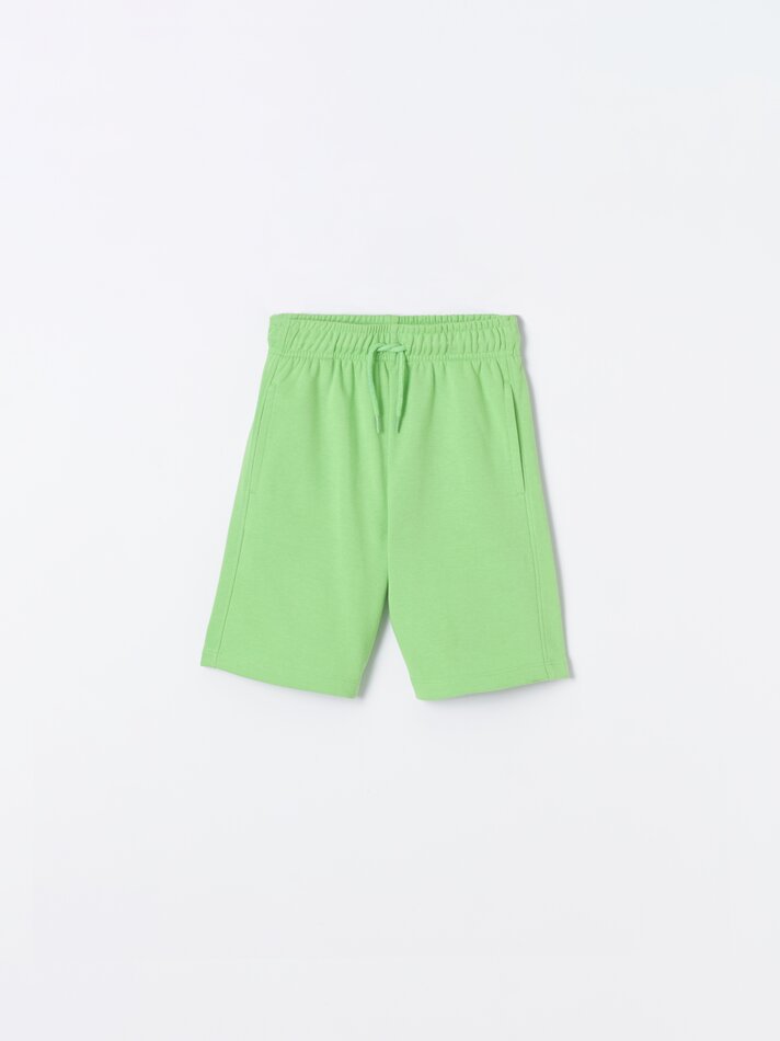 Conjunto de 2 Bermudas Básicas de Pelúcia - Azul Índigo Lavado