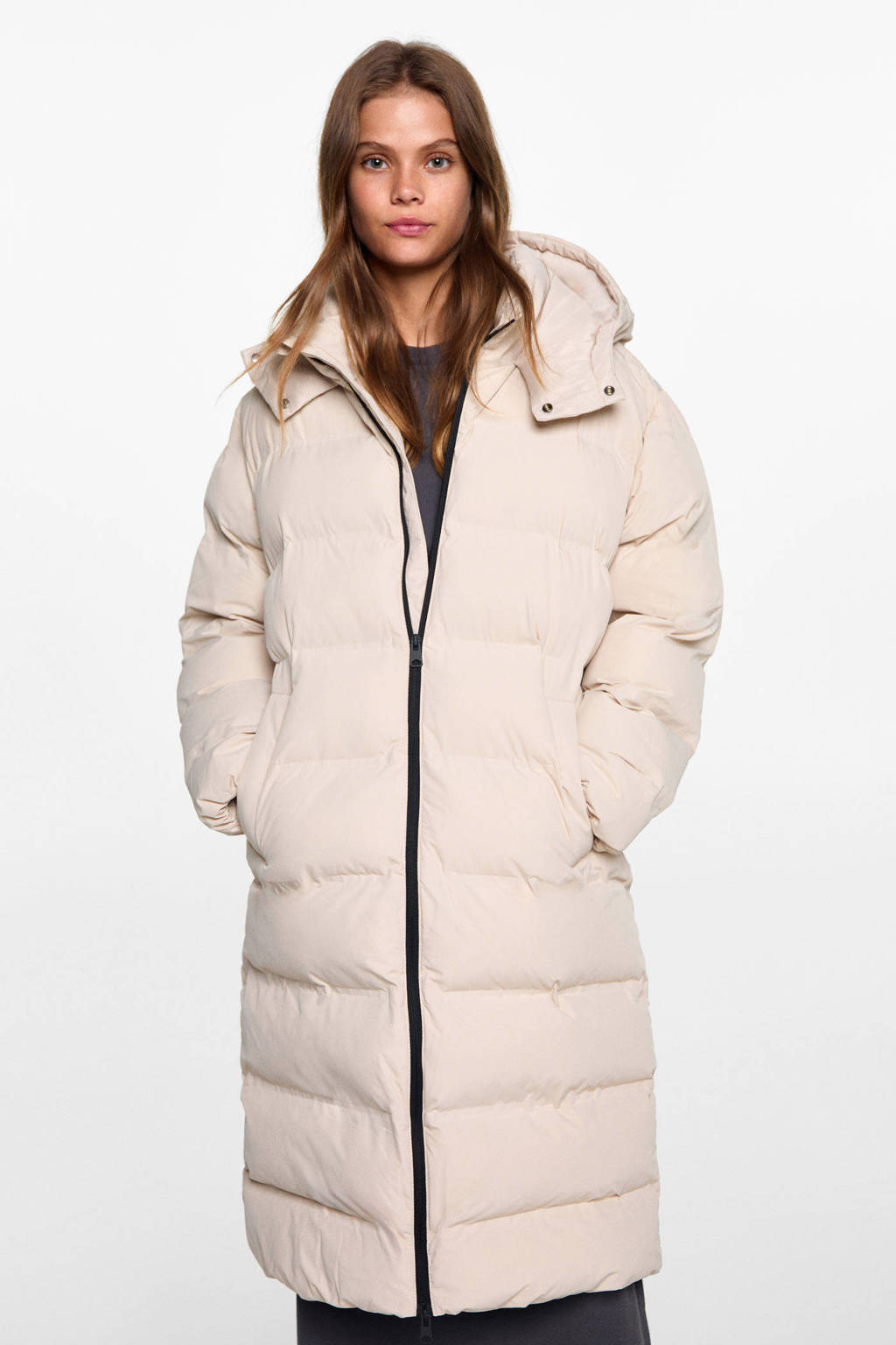 MANGO TEEN gewatteerde jas beige