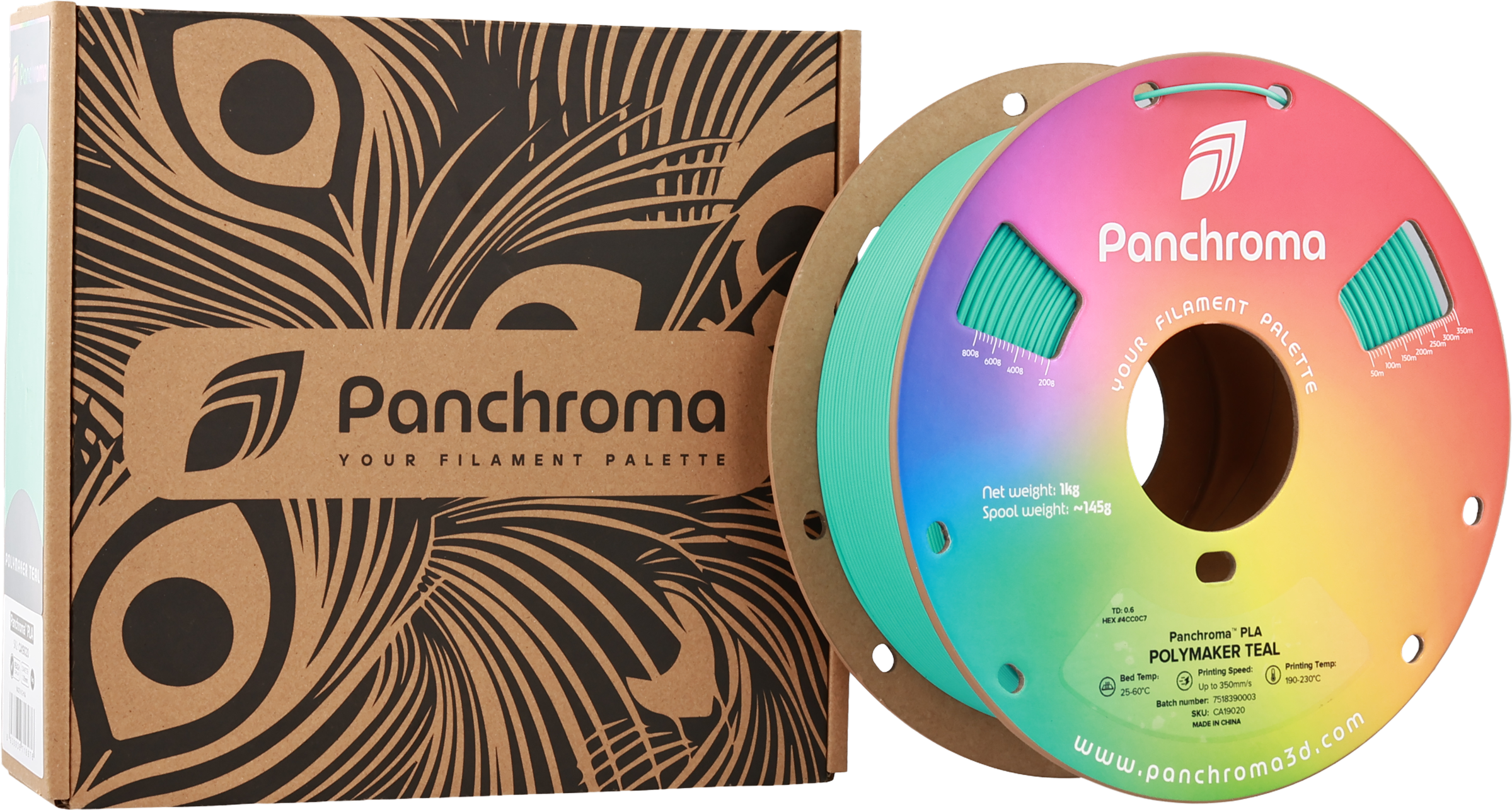 Polymaker  Panchroma™ PLA Teal, 1,75 mm / 1000 g    High-Speed Filament in Teal
