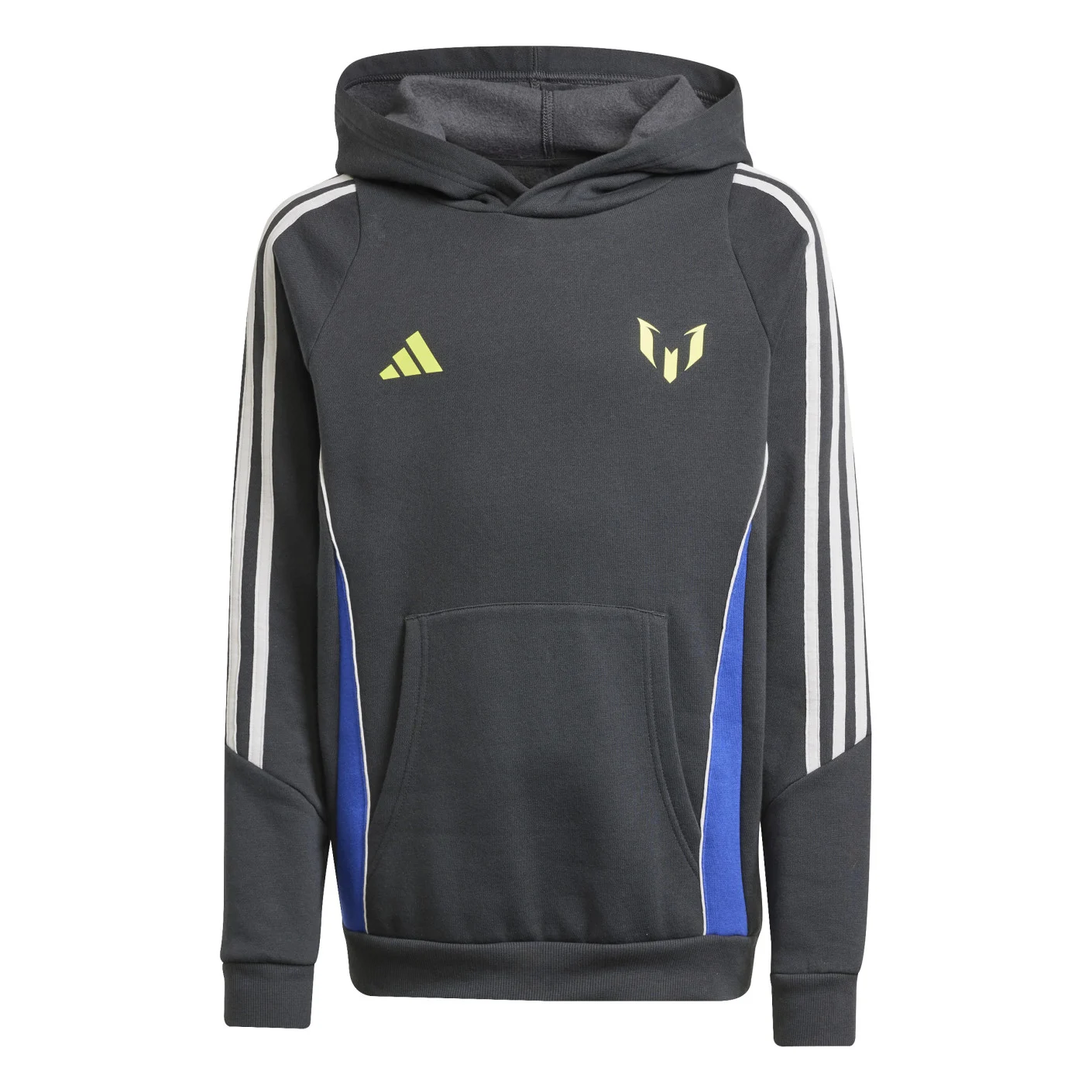Adidas Messi Hoodie Kids Donkergrijs Neongeel Blauw