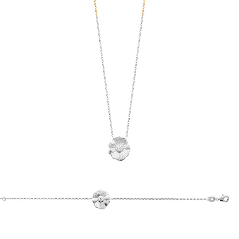 Collier Femme - Argent 925 - Oxyde de zirconium - Longueur : 45 cm