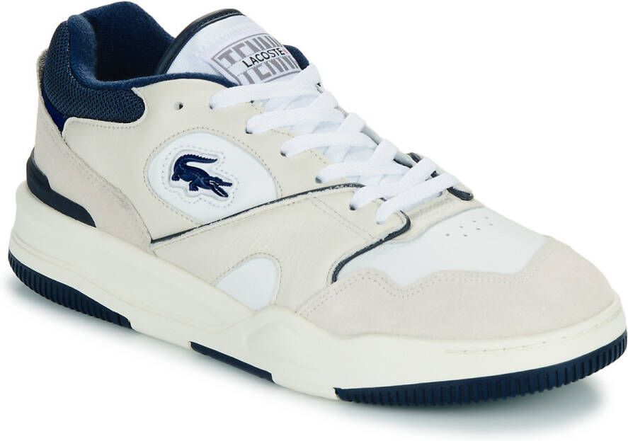 Lacoste Carnaby Pro leren sneakers wit donkerblauw