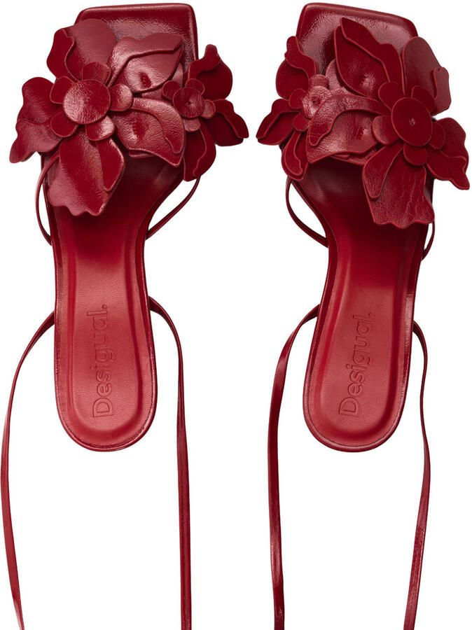 Desigual imitatieleren sandalen met 3d-applicatie bordeaux