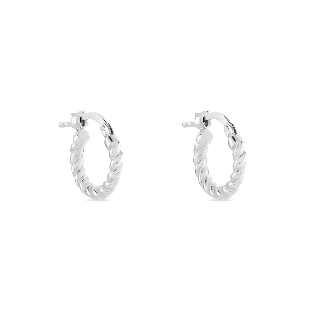 Créoles Appolina Argent Blanc