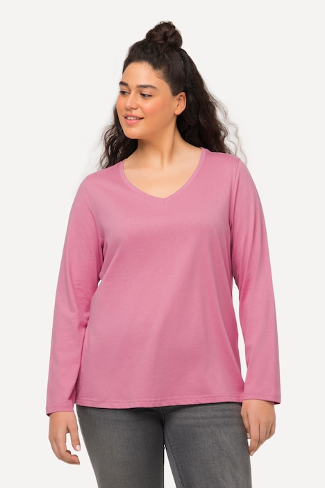 Shirt, Slim, V-Ausschnitt, Langarm