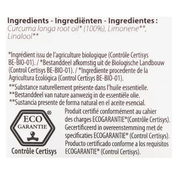 Óleo Essencial de Cúrcuma Orgânica Pranarom 10ml
