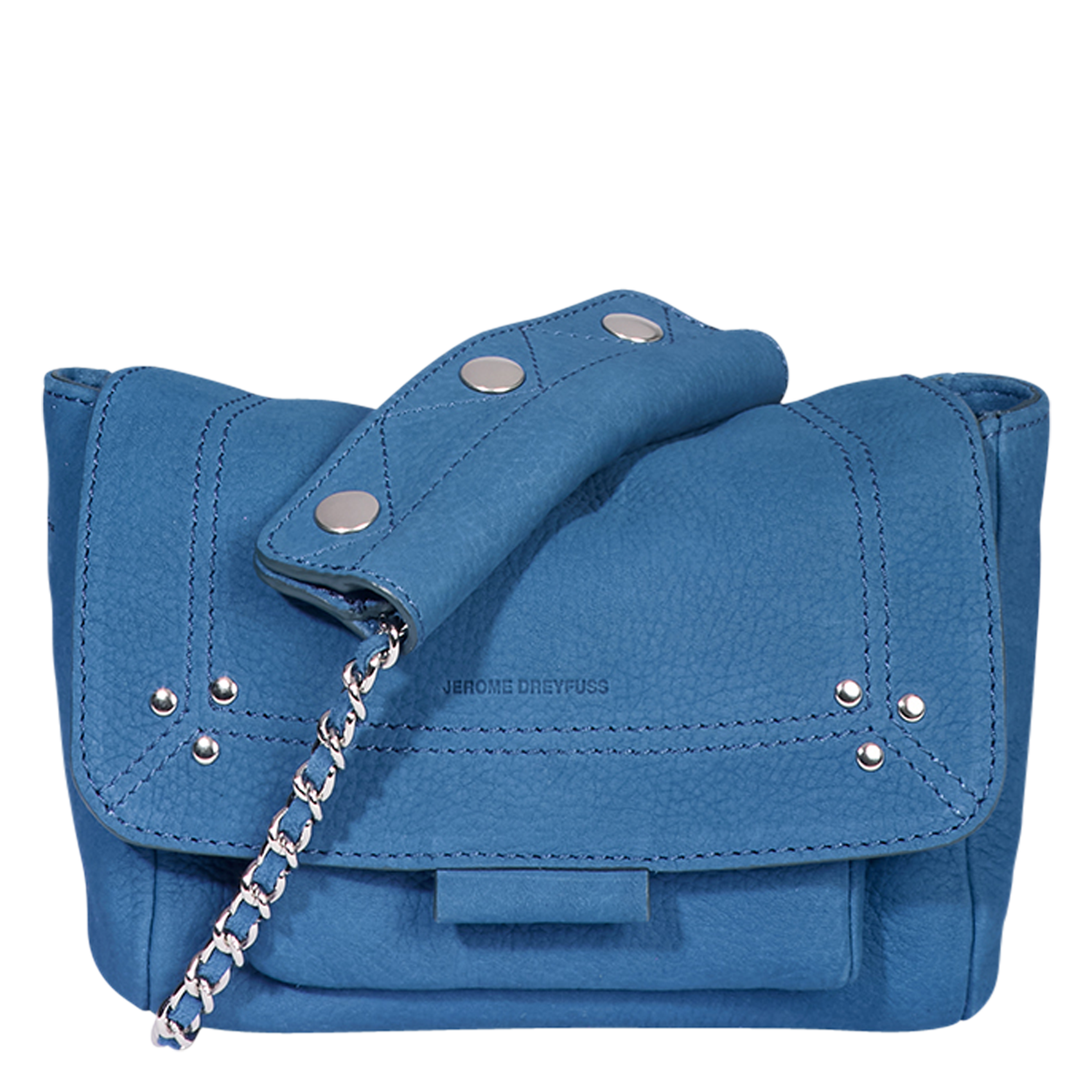 LULU S - Sac bandoulière en cuir velours | Bleu