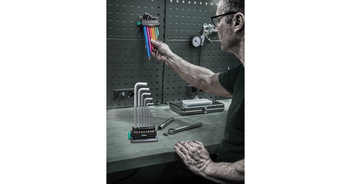 Wera950/9 Hex-Plus 8 Stiftsleutelset  (Chroom, 10‑delig, metrisch, verchroomd)