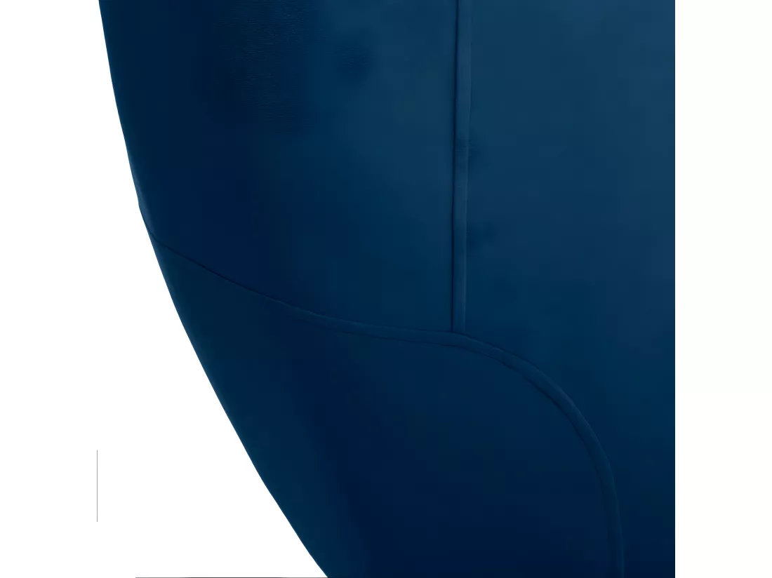 Fauteuil en Velours Bleu plissé et pieds en métal doré