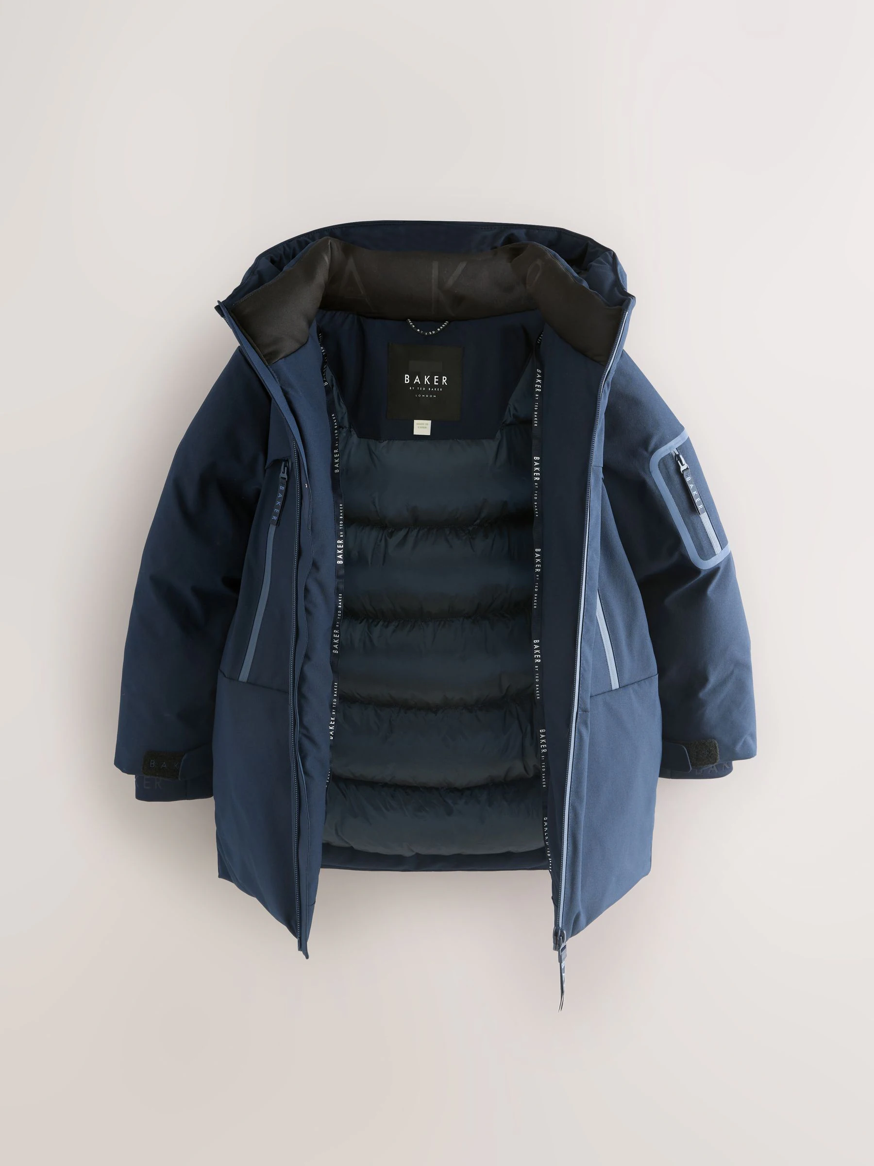 Marineblauw - Baker by Ted Baker regenbestendige parkajas