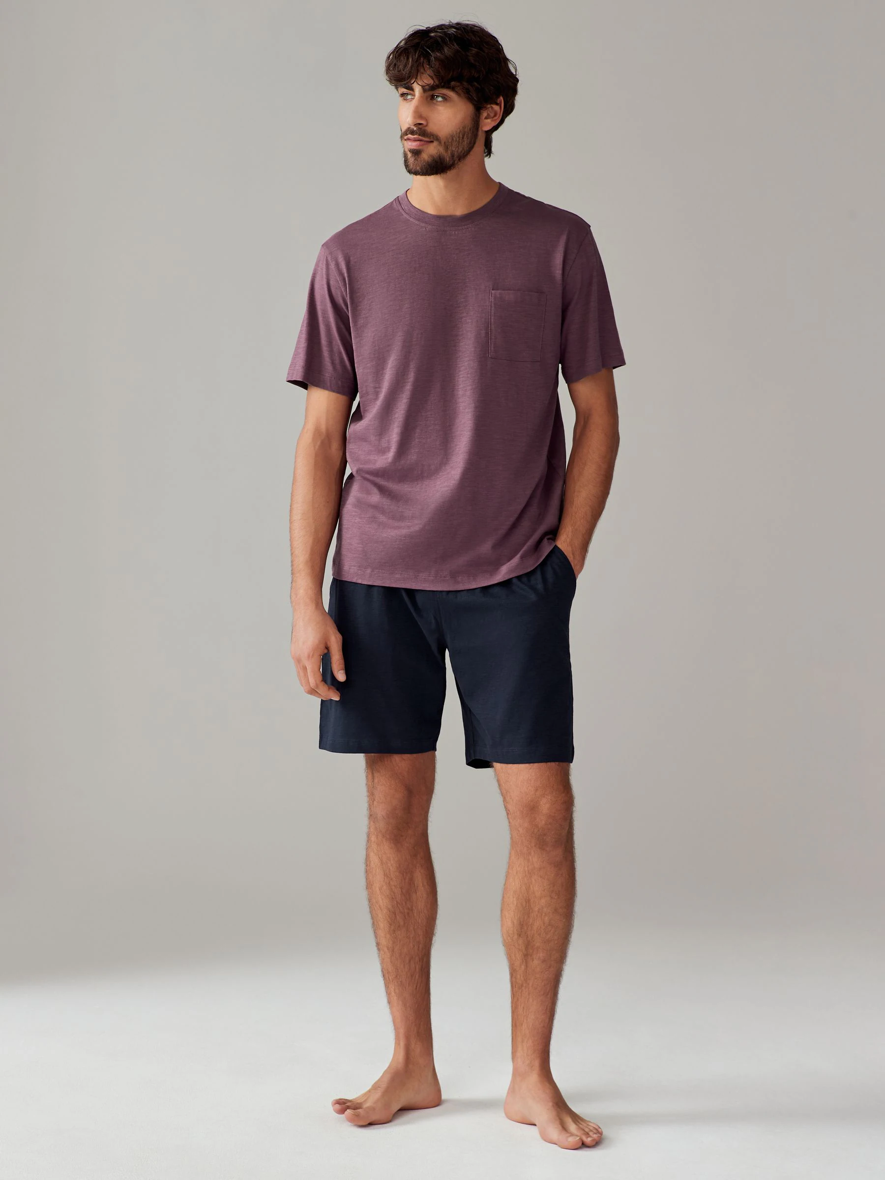 Blauw/paars - Korte jersey pyjama's verpakking van 2