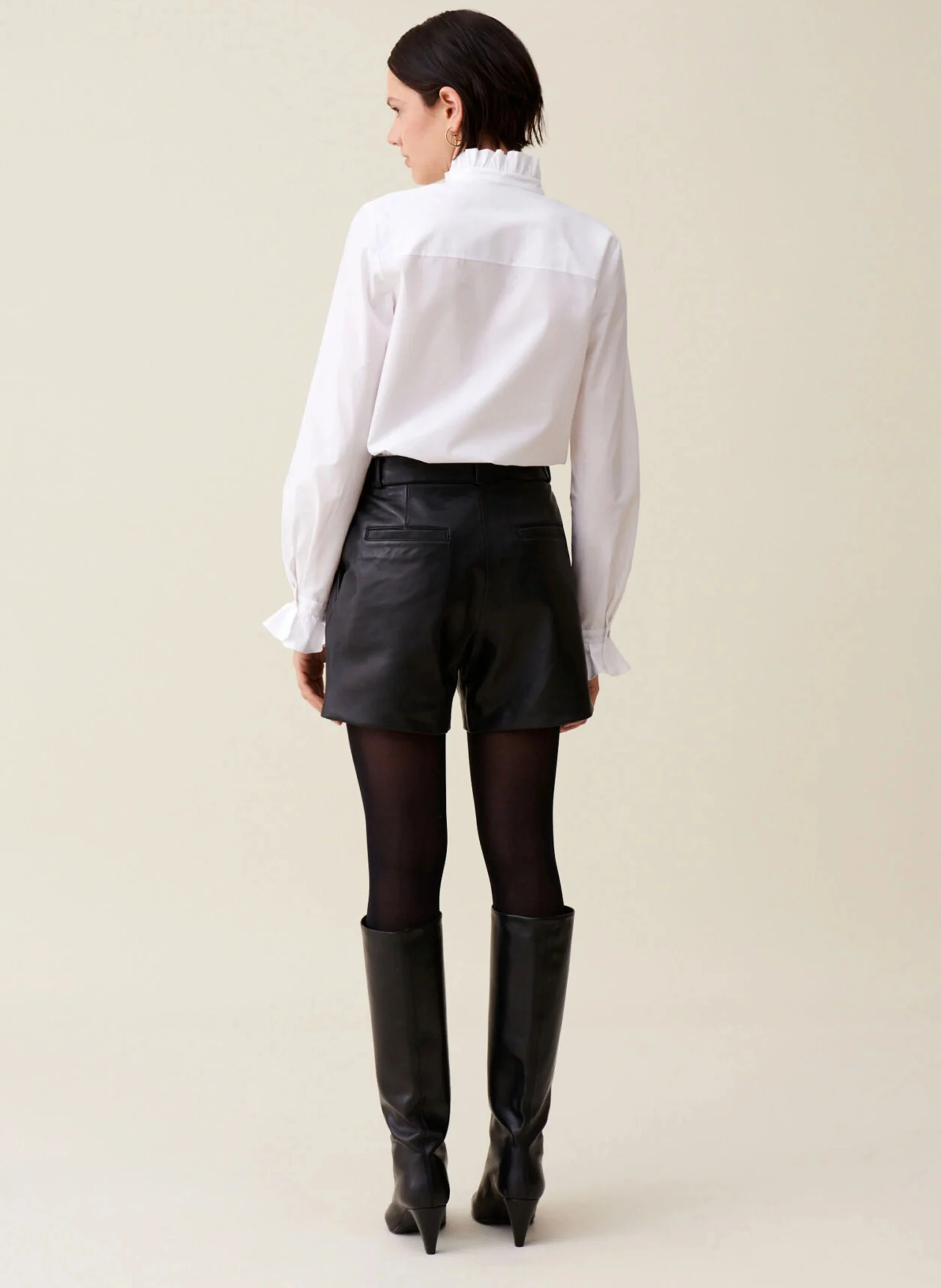 Short en cuir| Noir