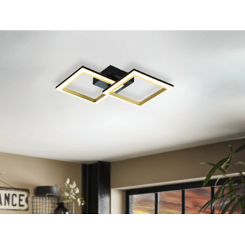 Eglo plafondlamp Calliera LED zwart-messing 18.4W