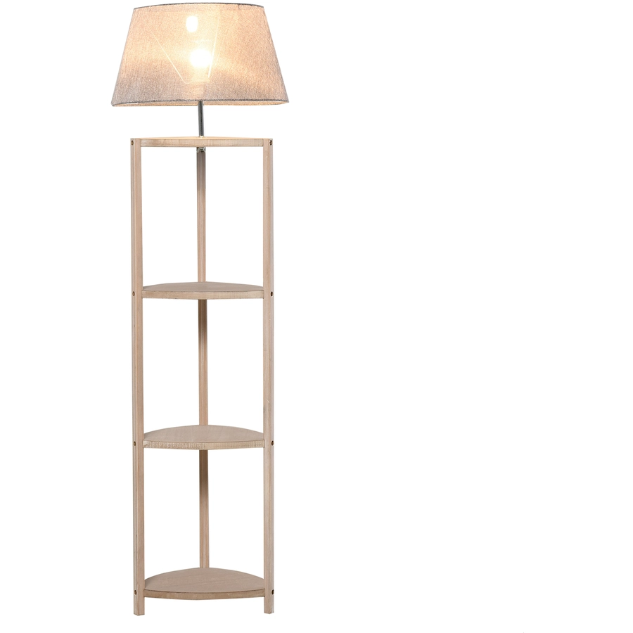 HOMCOM Stehlampe inkl. Regal grau